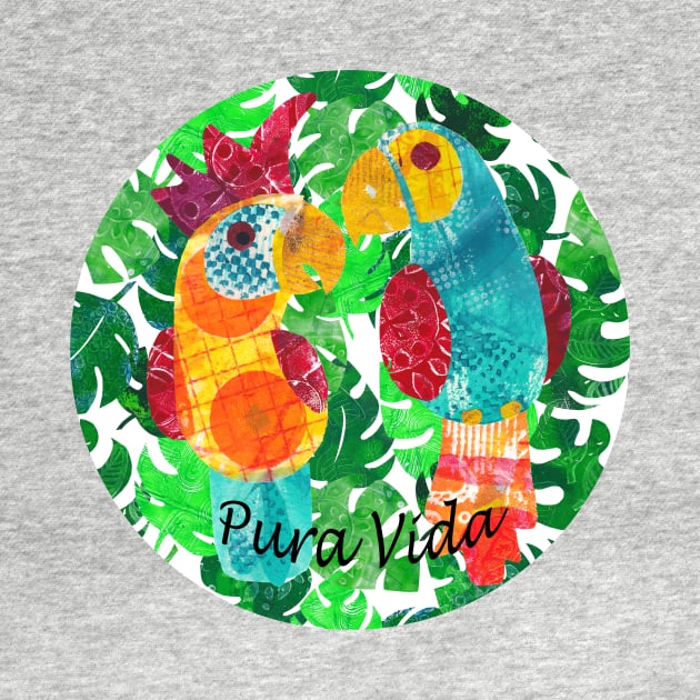 Pura vida - colorful parrot and cockatoo by kittyvdheuvel